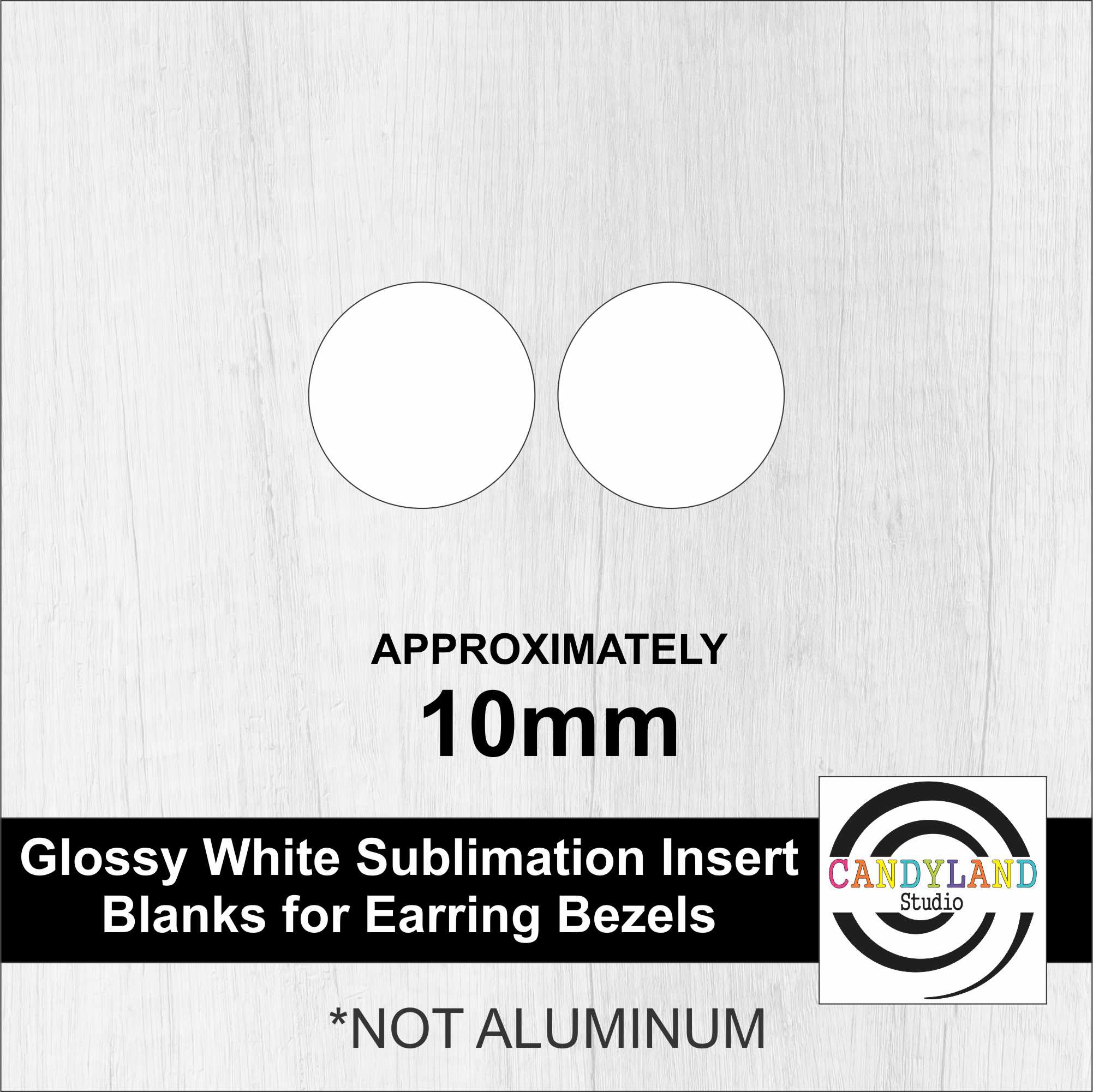 Circle Round Sublimation Earring Inserts for 10mm Bezel Settings
