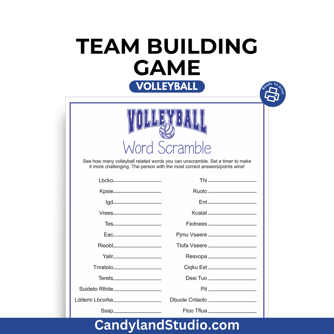 a printable volleyball team building game