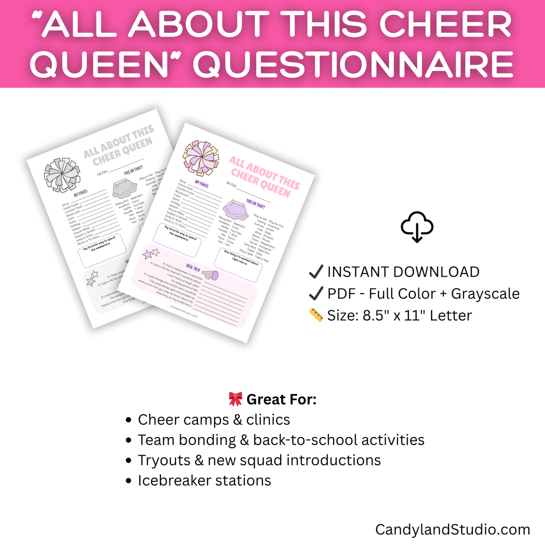 Cheerleading Icebreaker – Team Bonding Activity Printable for Cheer Camp