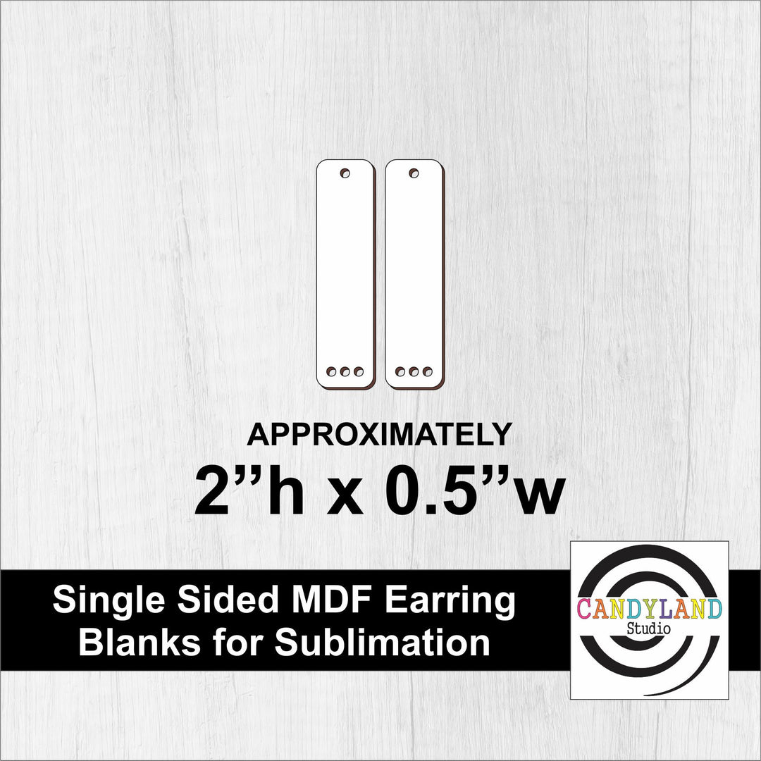 2" Bar Earring Blanks for Beads - Single Sided MDF