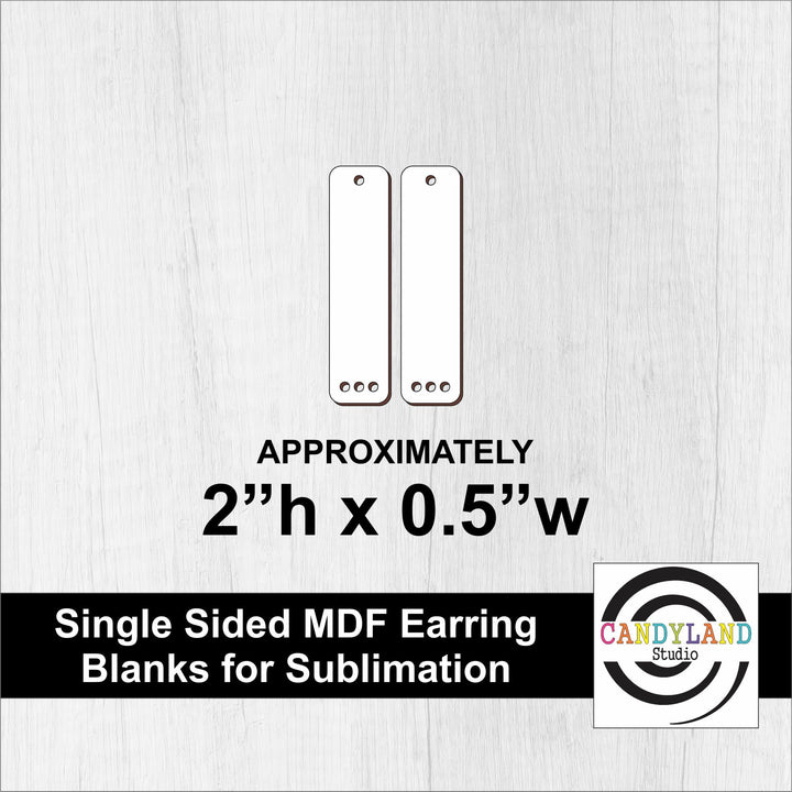 2" Bar Earring Blanks for Beads - Single Sided MDF
