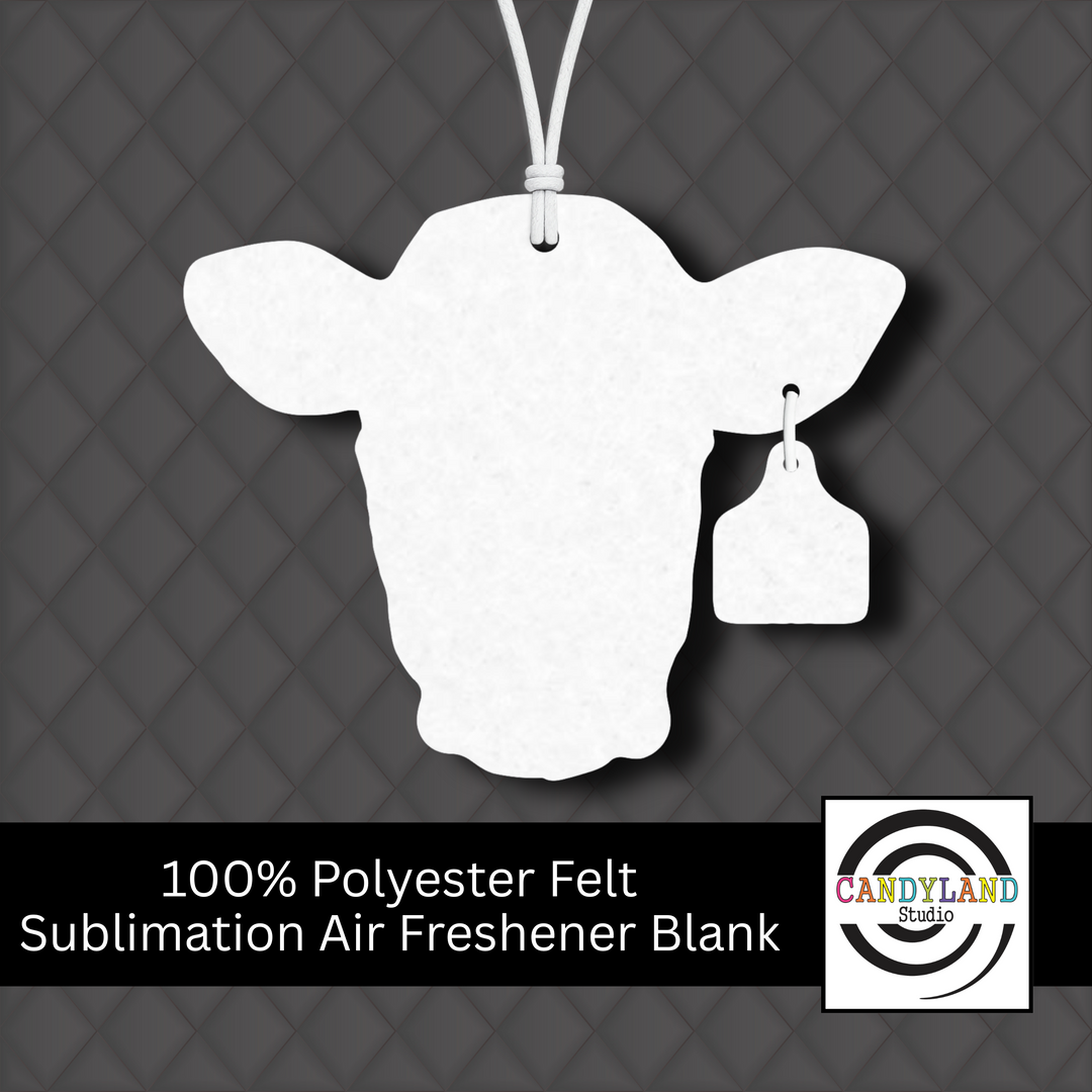 Cow Cattle Steer Head with Ear Tag Felt Blanks