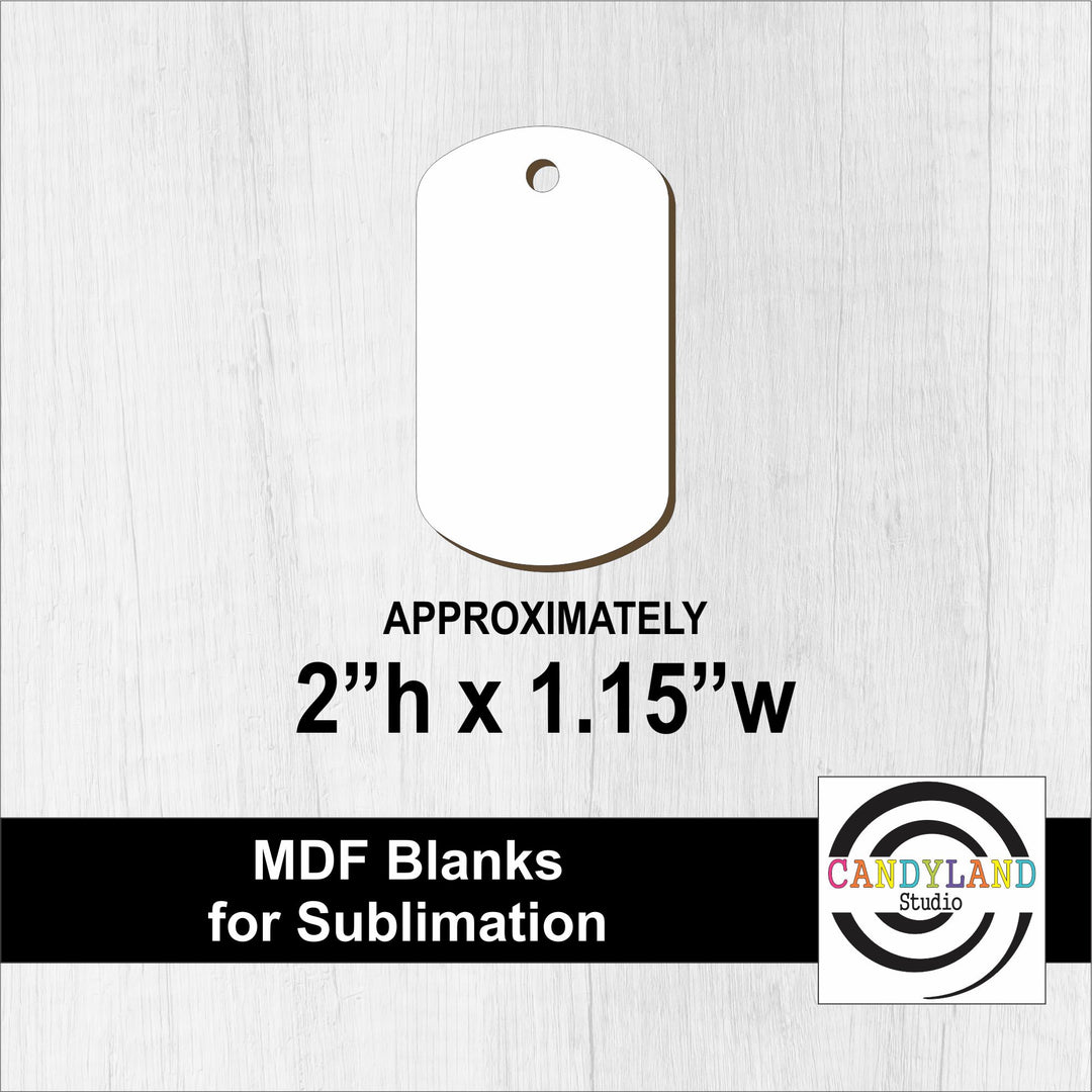 Dog Tag Pendant Sublimation MDF Blank