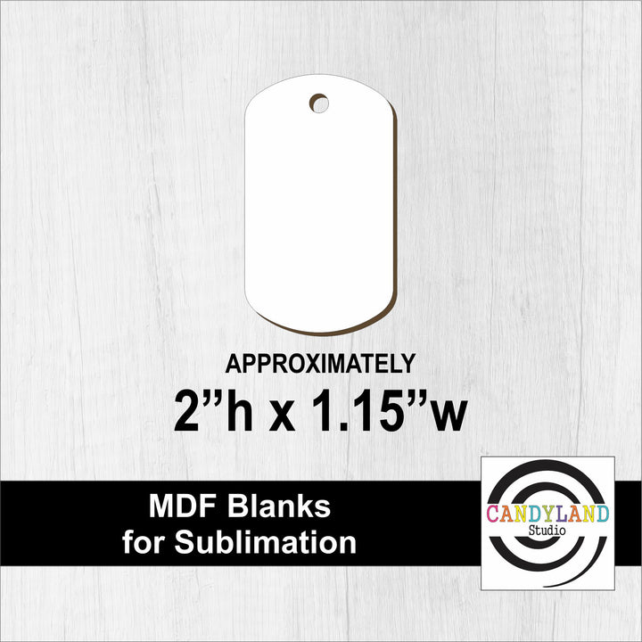 Dog Tag Pendant Sublimation MDF Blank