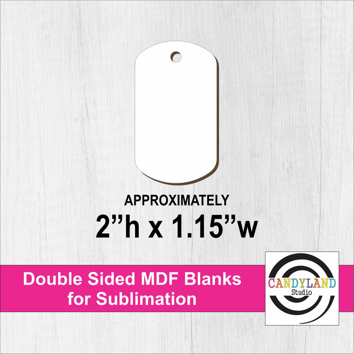 Dog Tag Pendant Sublimation MDF Blank
