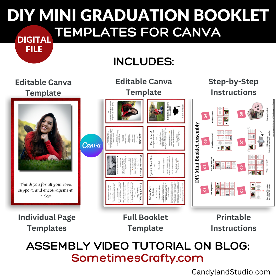DIY Mini Graduation Party Keepsake Booklet Template for Canva
