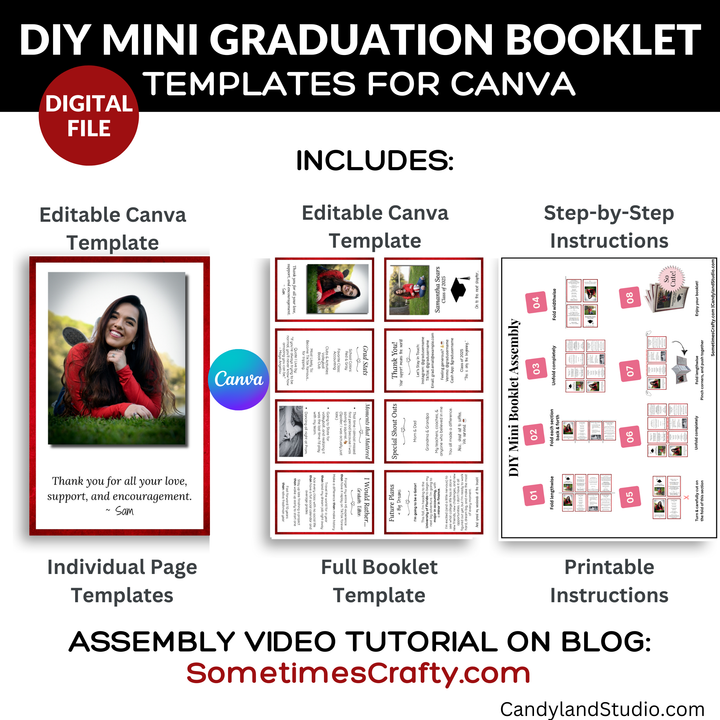 DIY Mini Graduation Party Keepsake Booklet Template for Canva