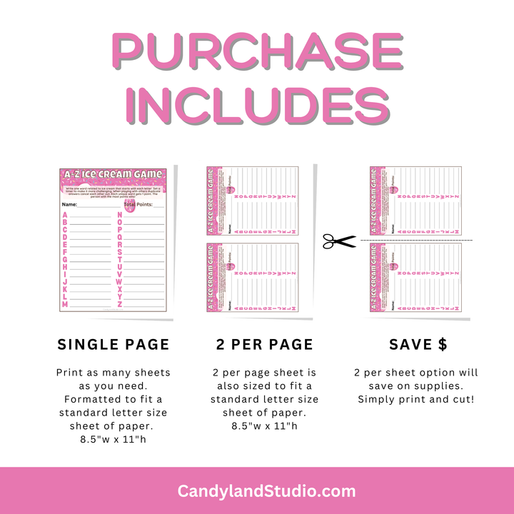 Ice Cream Word Game – Alphabet Printable for Kids & Family Fun Night