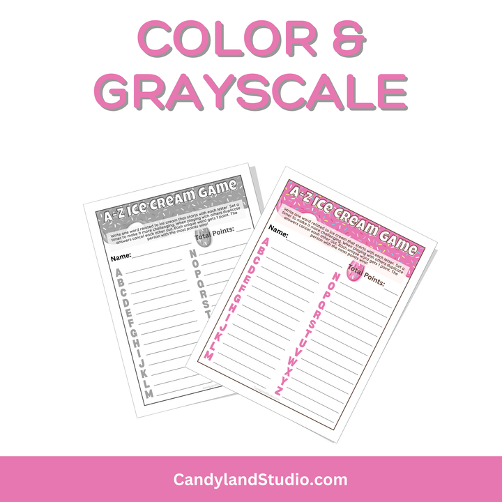 Ice Cream Word Game – Alphabet Printable for Kids & Family Fun Night