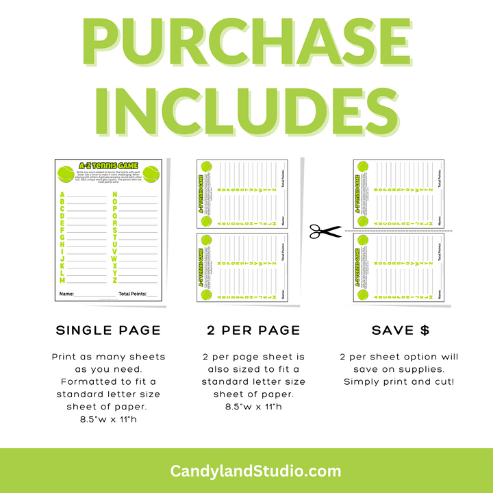 Tennis Word Game - Printable Tennis Team Activity for Travel & Practice Fun
