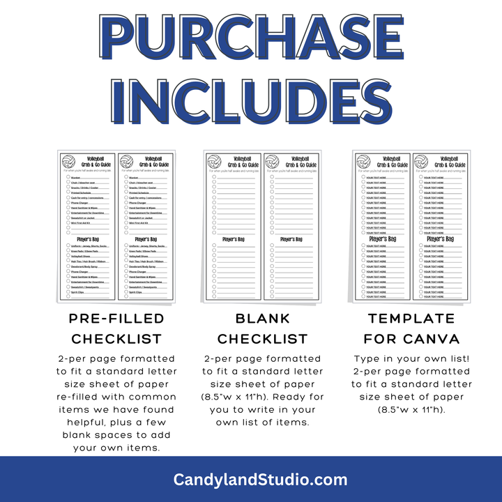 Volleyball Game Checklist - Printable Tournament Packing List & Gear Organizer
