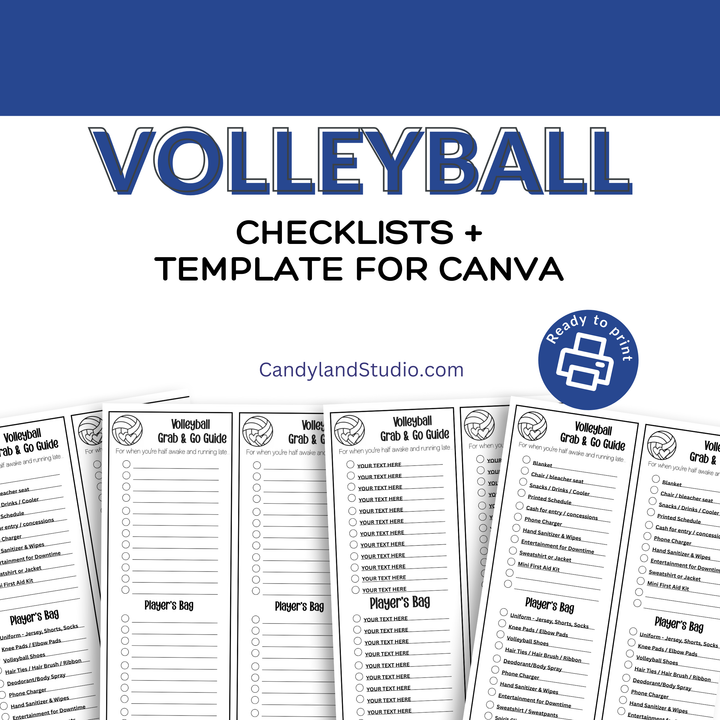 Volleyball Game Checklist - Printable Tournament Packing List & Gear Organizer