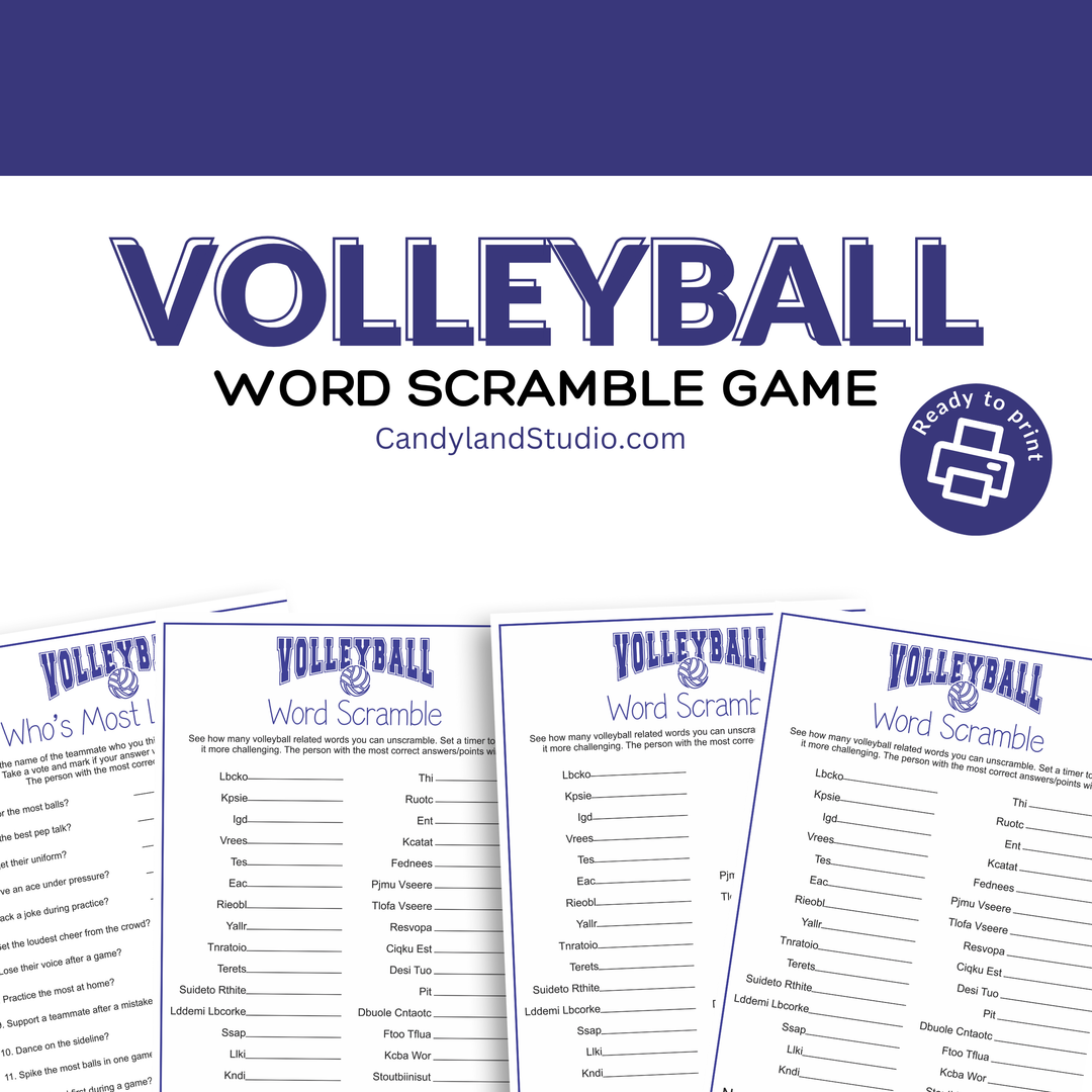 Volleyball Word Scramble | Team Building Game & Printable Volleyball Puzzle