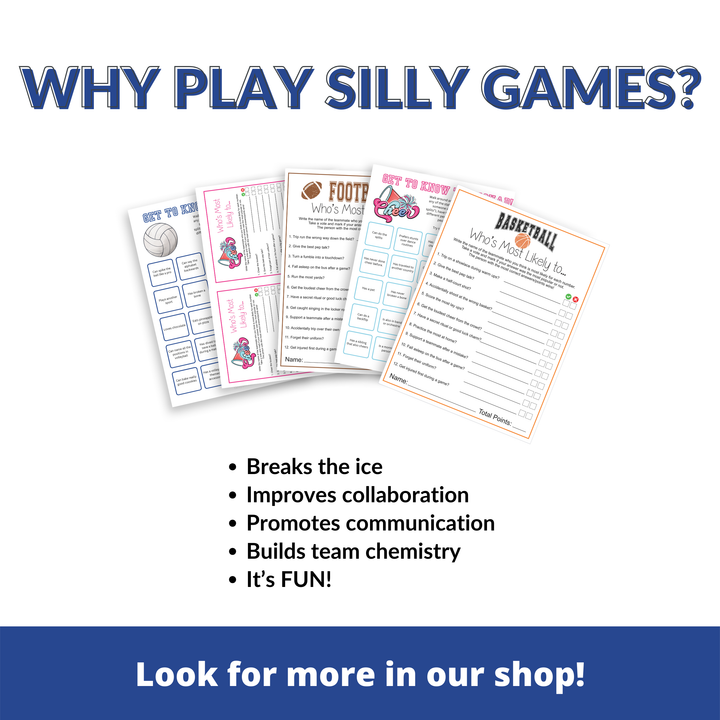 a flyer for a play silly game