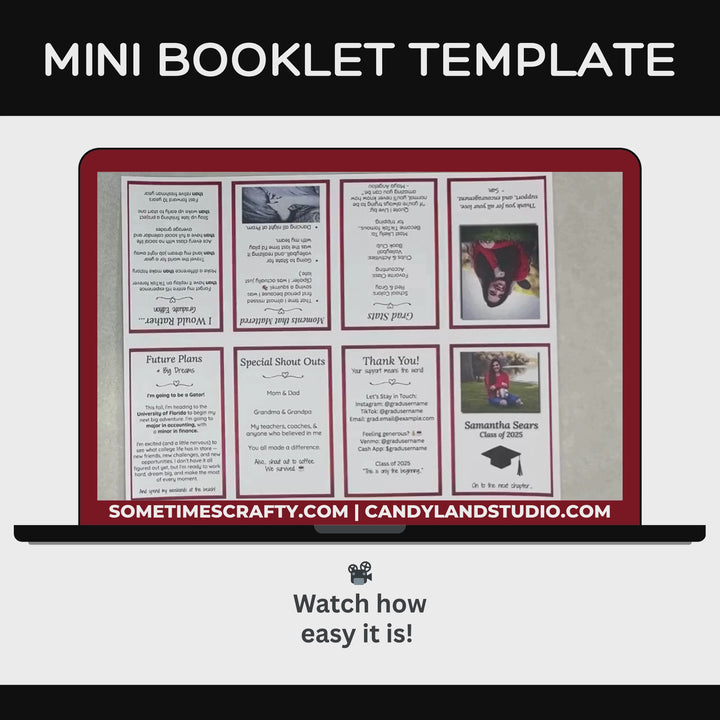DIY Mini Graduation Party Keepsake Booklet Template for Canva