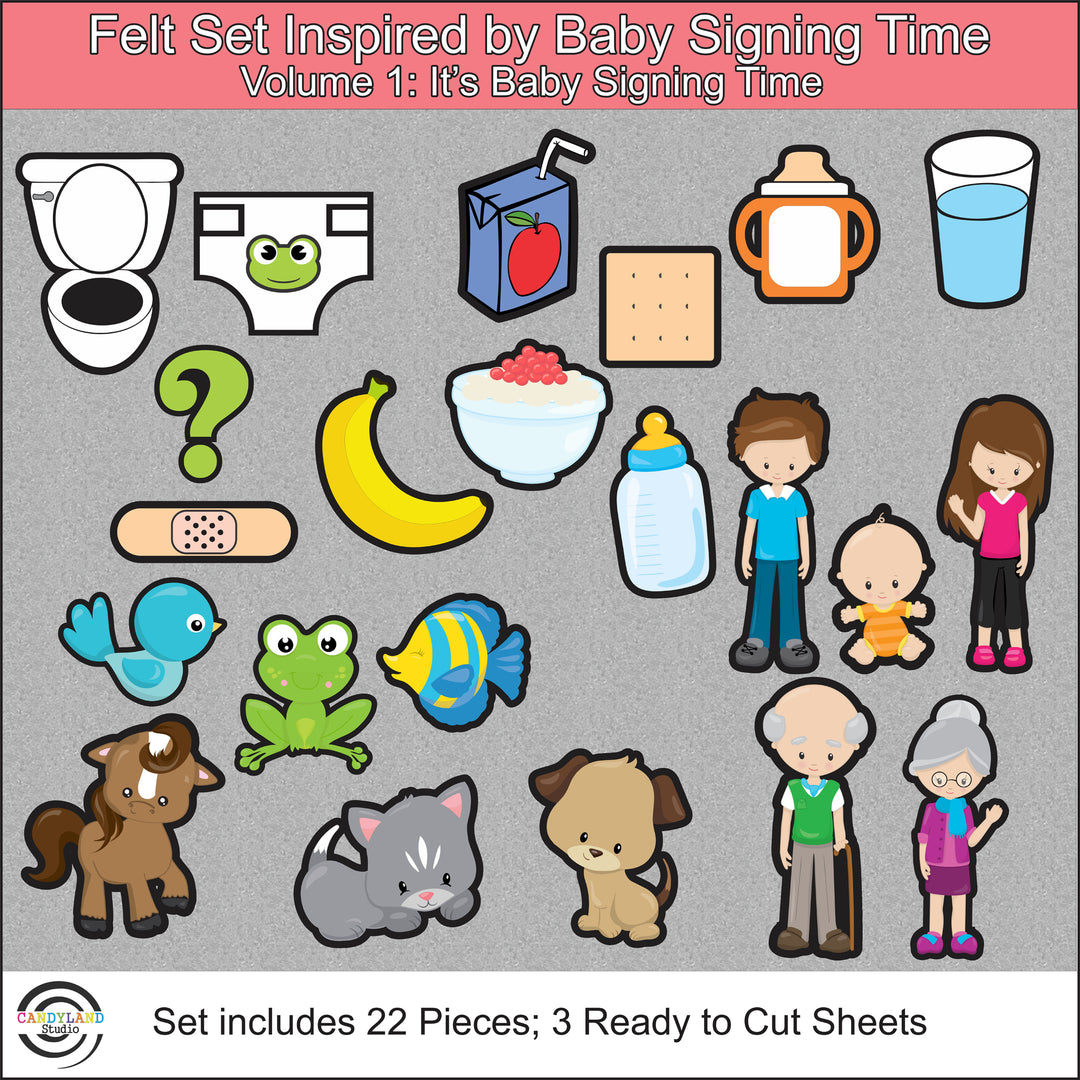 Felt Set Inspired by Baby Signing Time DVD Volume 1: It's Baby Signing Time