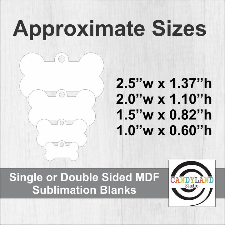 Bone Shaped MDF Pet ID Tag