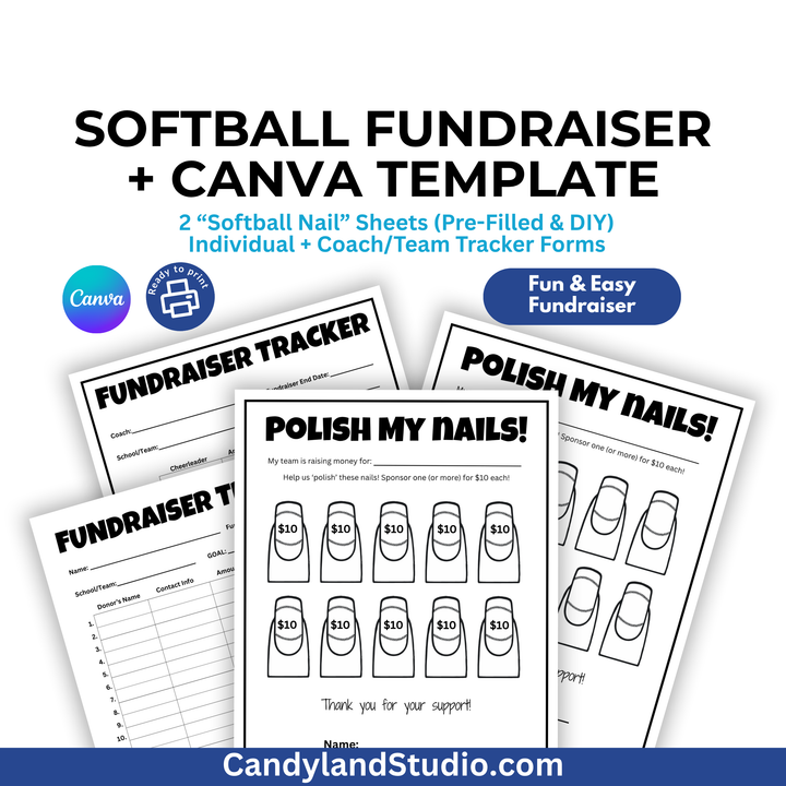 Softball Fundraiser Canva Template - Polish My Nails