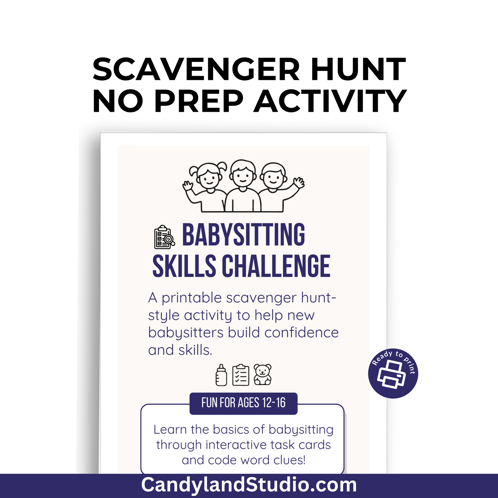 a flyer for a babysitting skills challenge