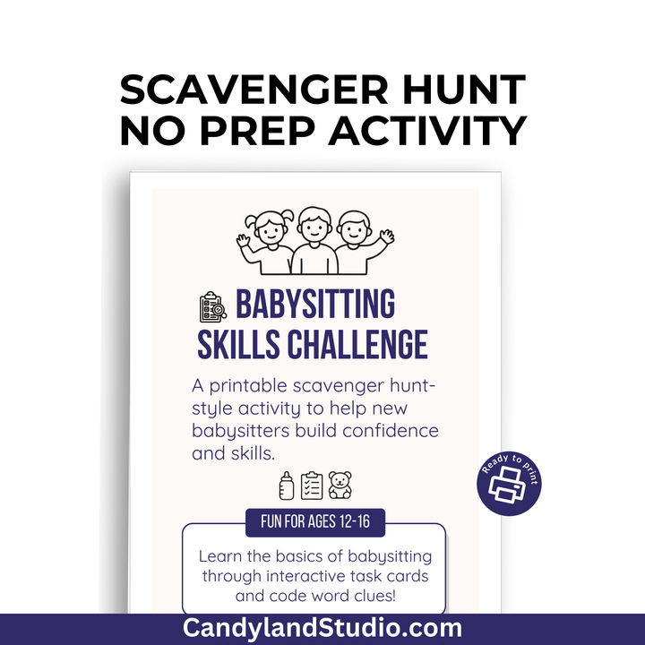a flyer for a babysitting skills challenge