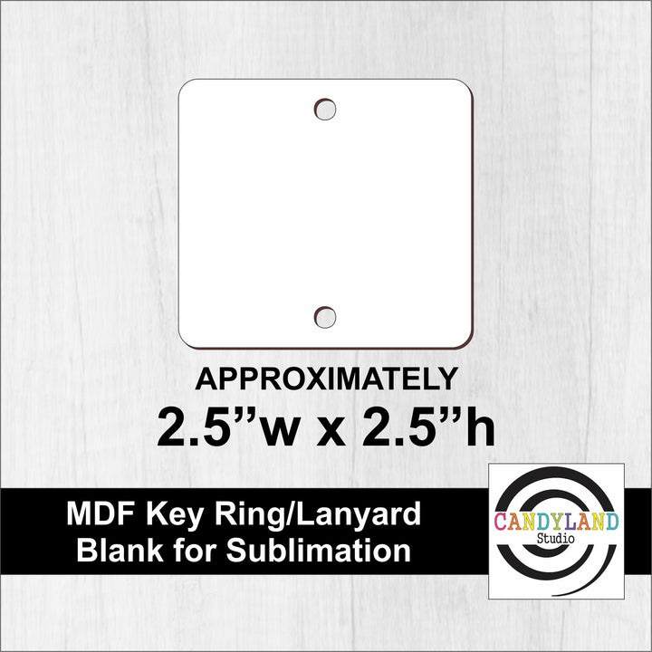 2.5" Square DOUBLE HOLE MDF Sublimation Blanks