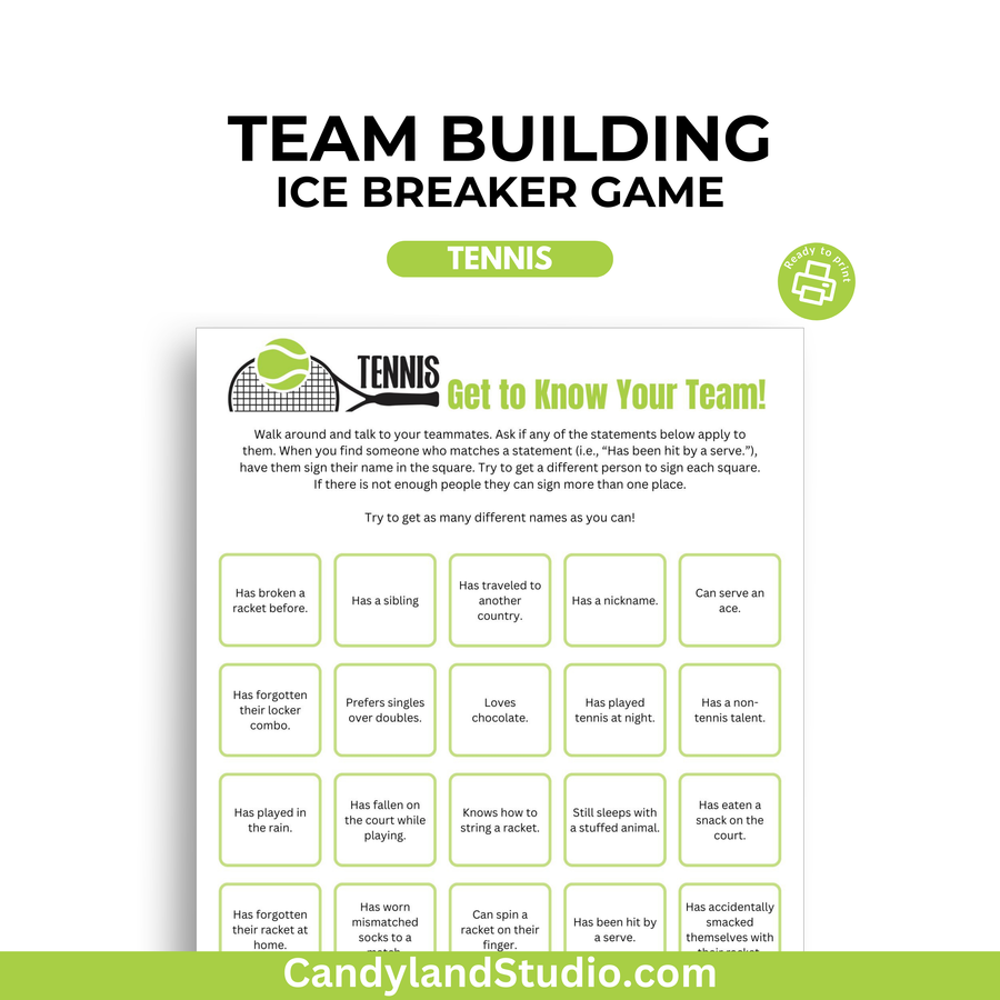 a poster with the words team building ice breaker game