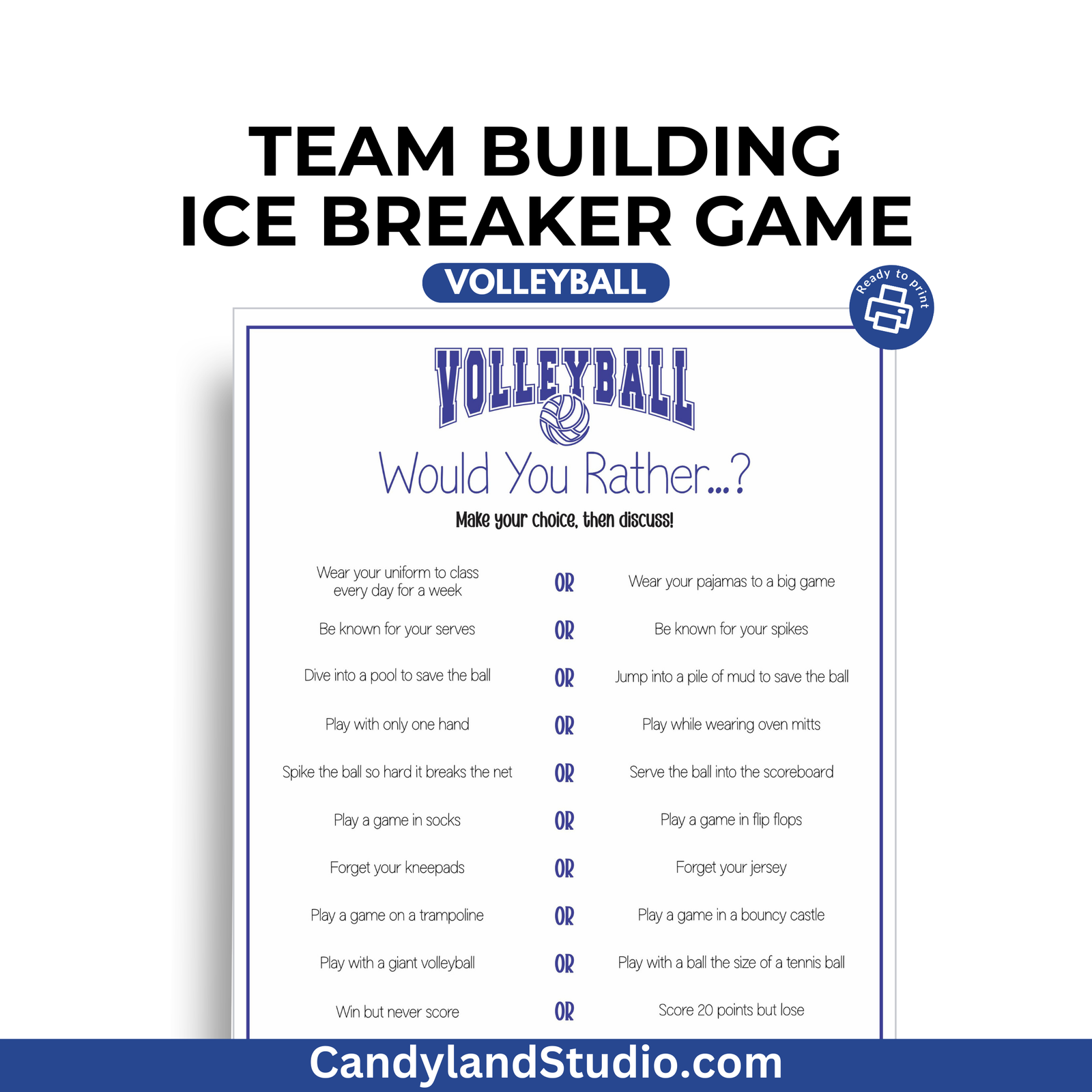 the volleyball team building ice breaker game