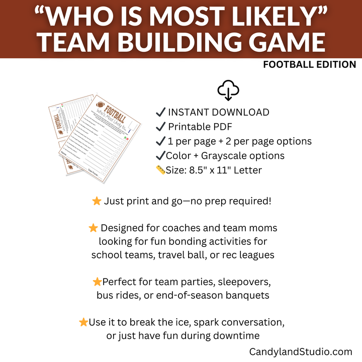 a flyer for a team building game