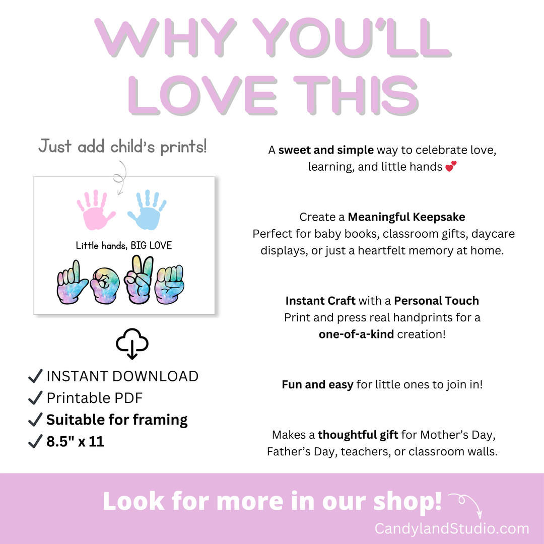 ASL LOVE Handprint Art