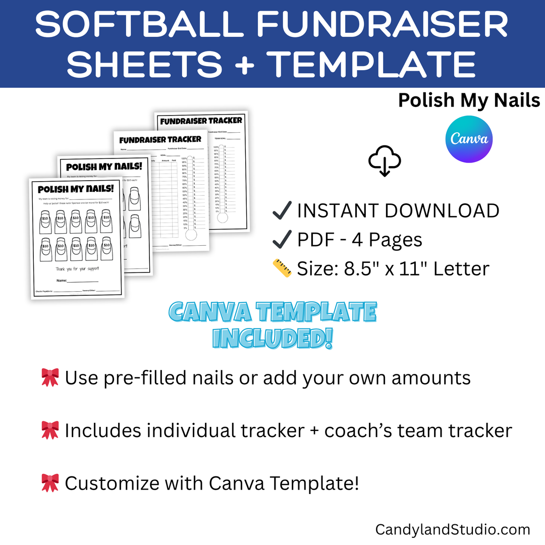 Softball Fundraiser Canva Template - Polish My Nails