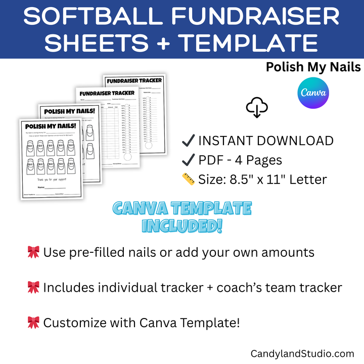Softball Fundraiser Canva Template - Polish My Nails
