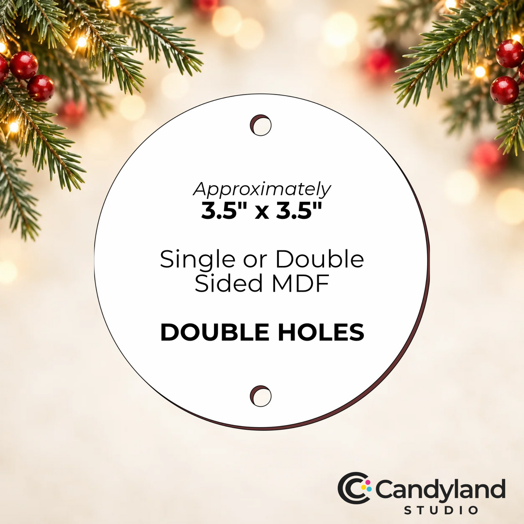 3.5 Inch Round Circle Double Hole Sublimation Ornament Blanks