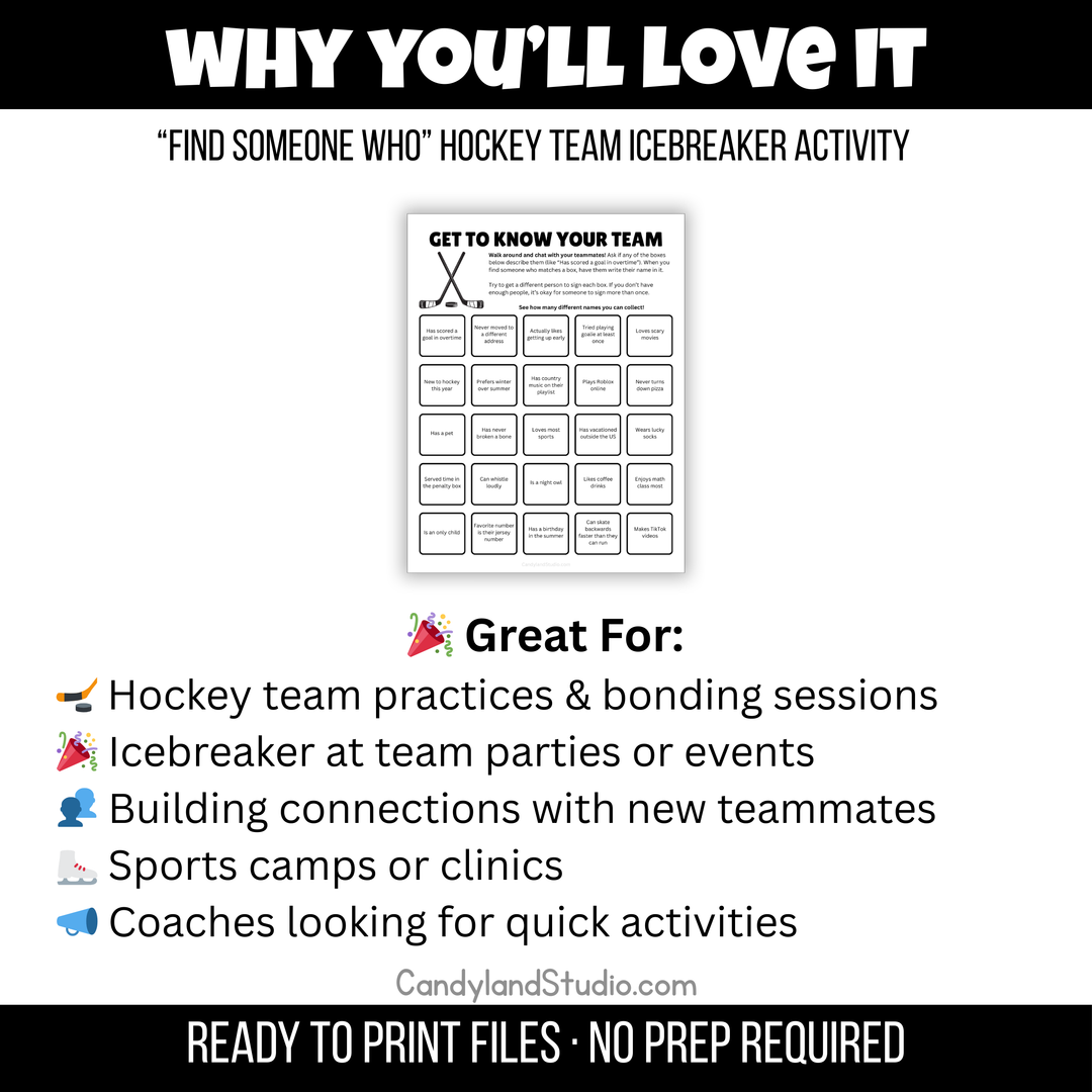 Hockey Team "Find Someone Who" Activity