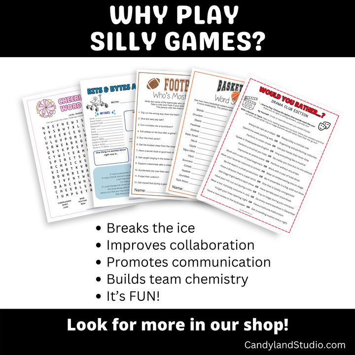 Drama Club Game – Printable Theater Activities & School Play Games PDF