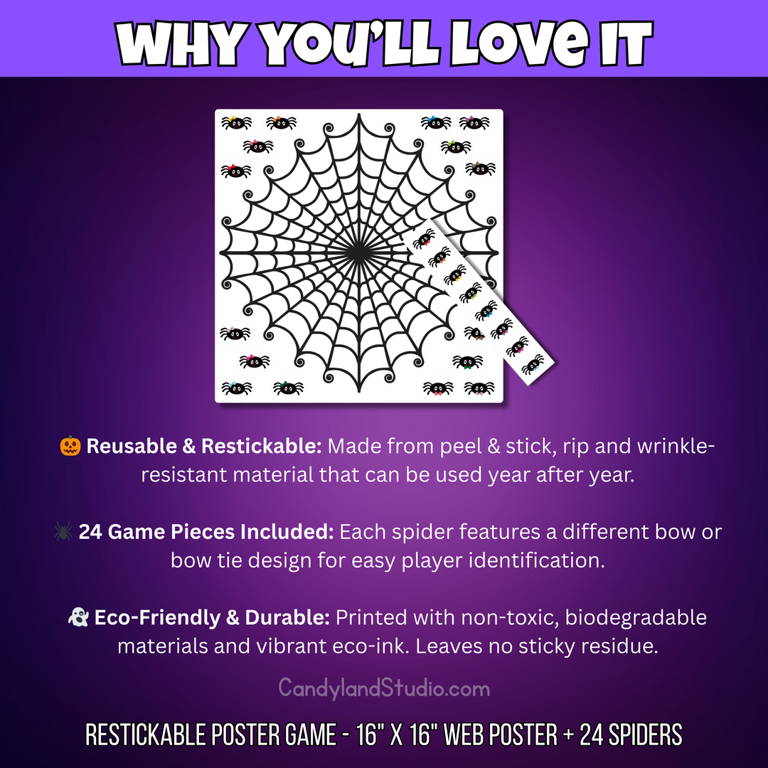 Reusable Halloween Spider Web Party Game