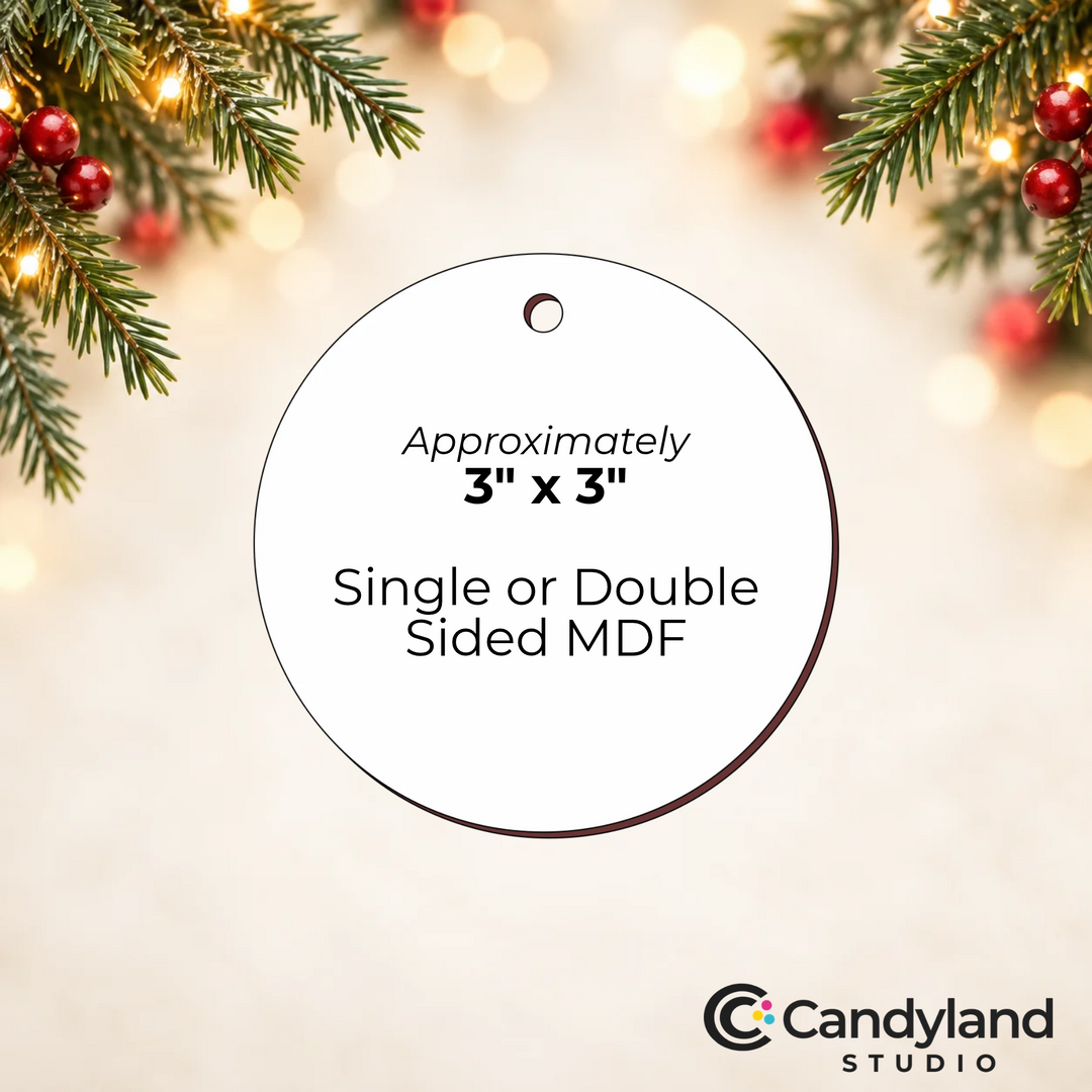 3 Inch Round Circle Sublimation Ornament Blanks