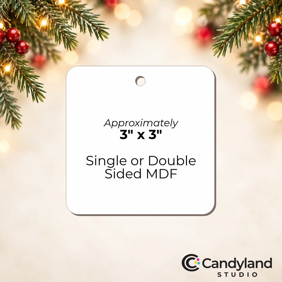 3 Inch Square Sublimation Ornament Blanks