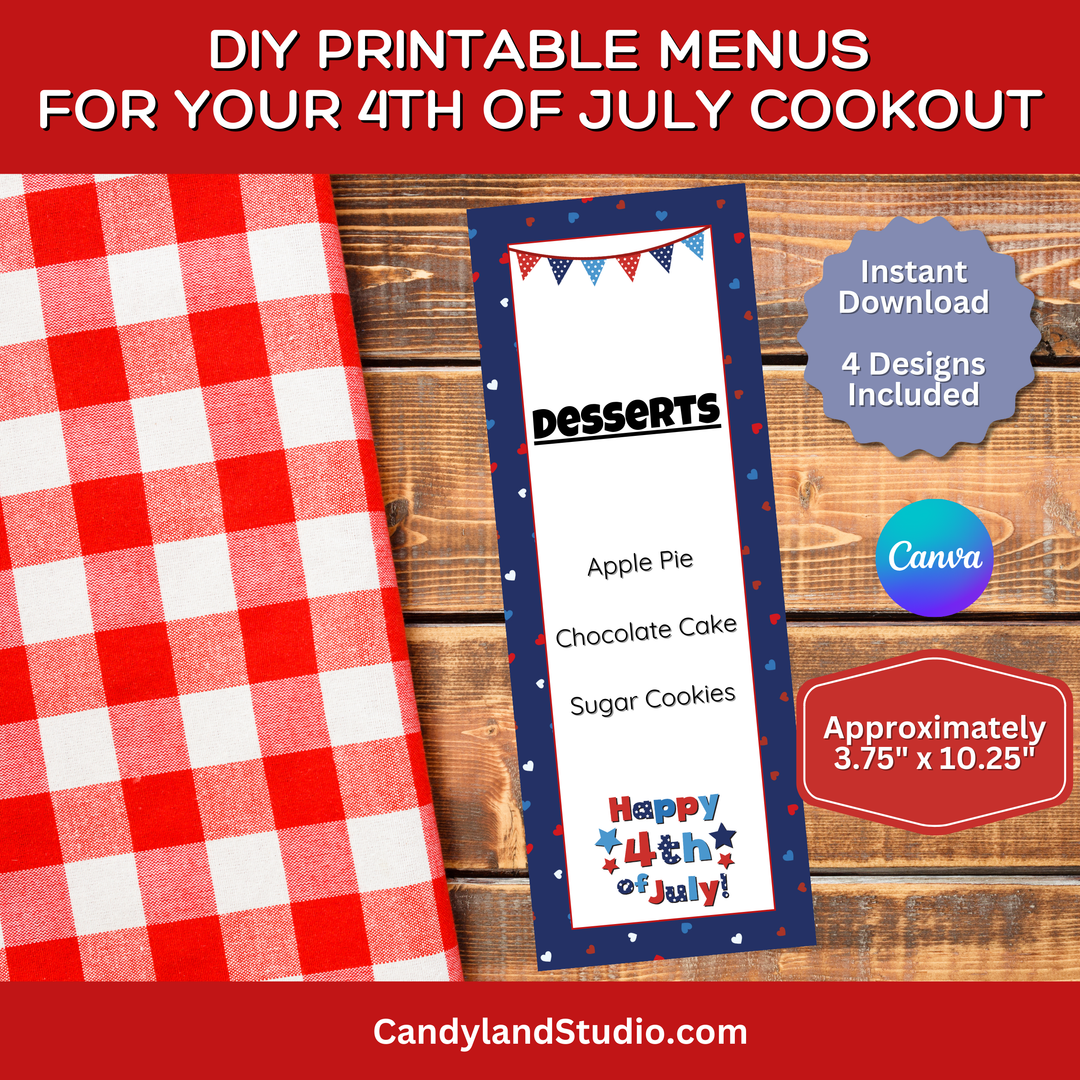 Patriotic Picnic Pack for 4th of July Cookout - PDF + Canva Template