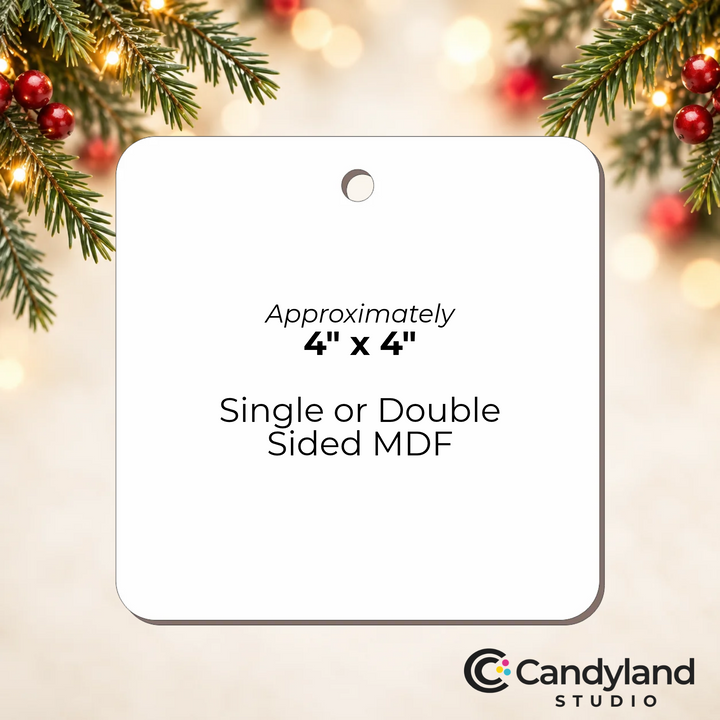 4 Inch Square Sublimation Ornament Blanks