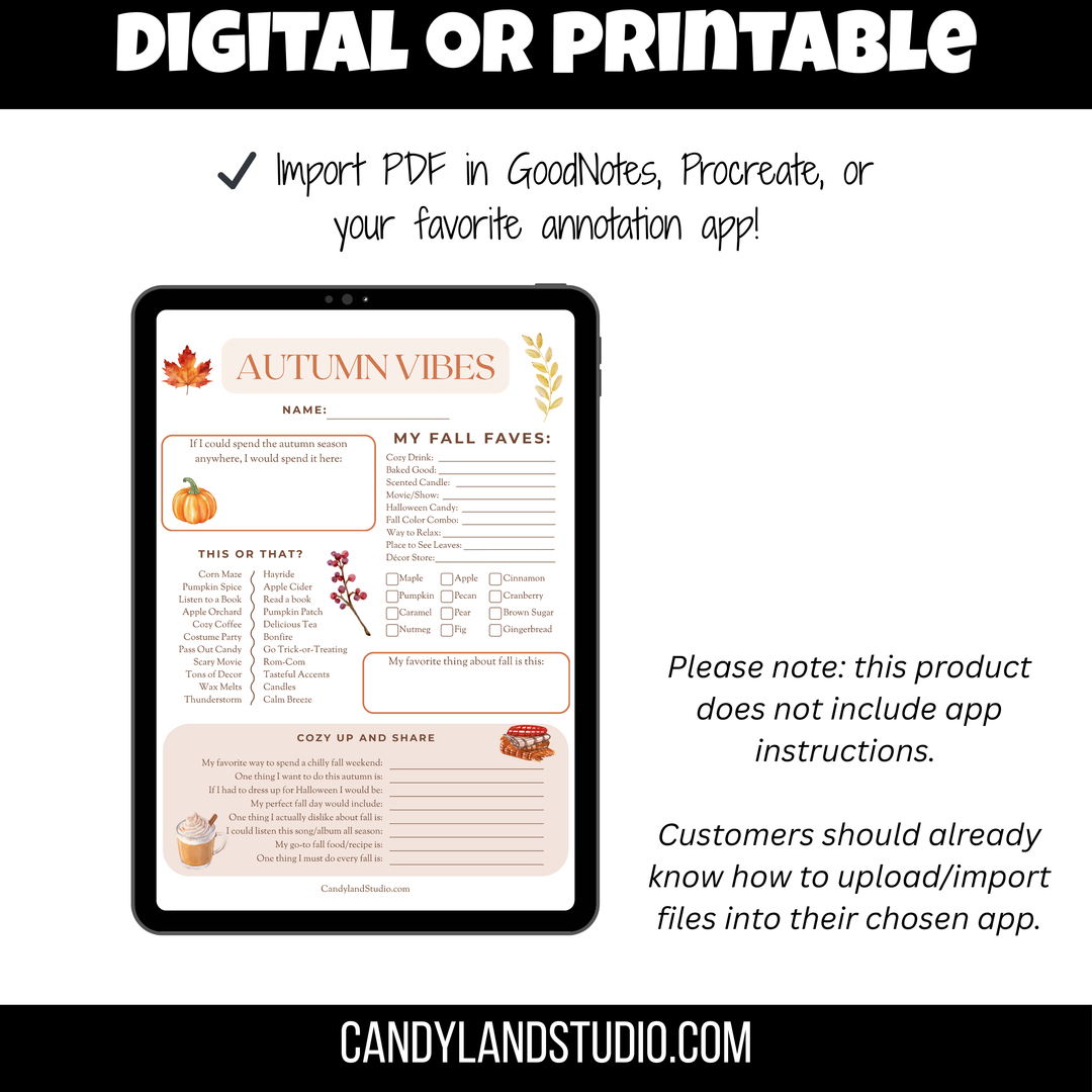 Autumn Vibes Get to Know Me Questionnaire | Fall Icebreaker & Reflection Printable