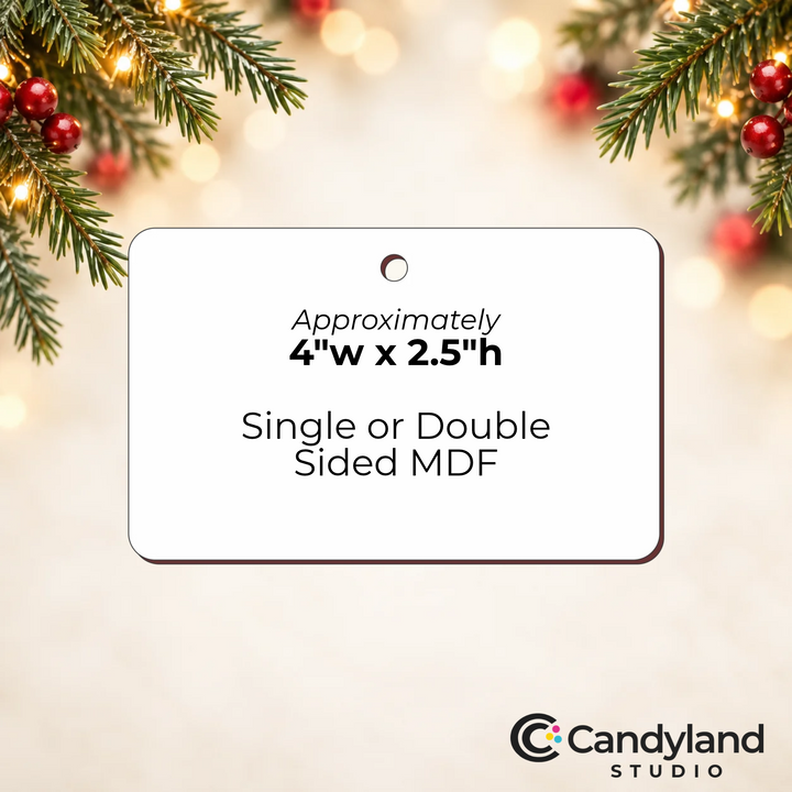 4x2.5 Inch Horizontal Rectangle Sublimation Ornament Blanks