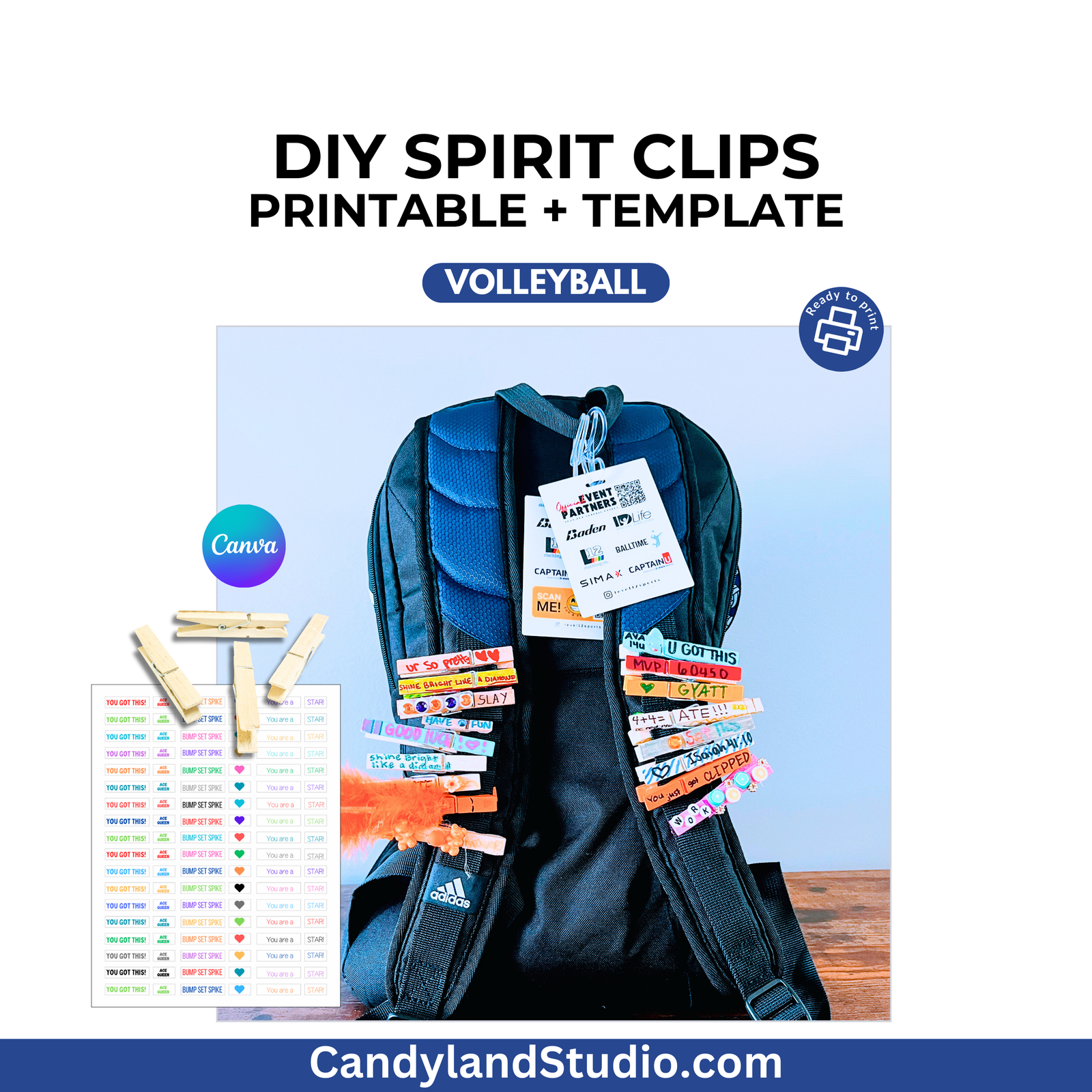 a back pack with a name tag attached to it