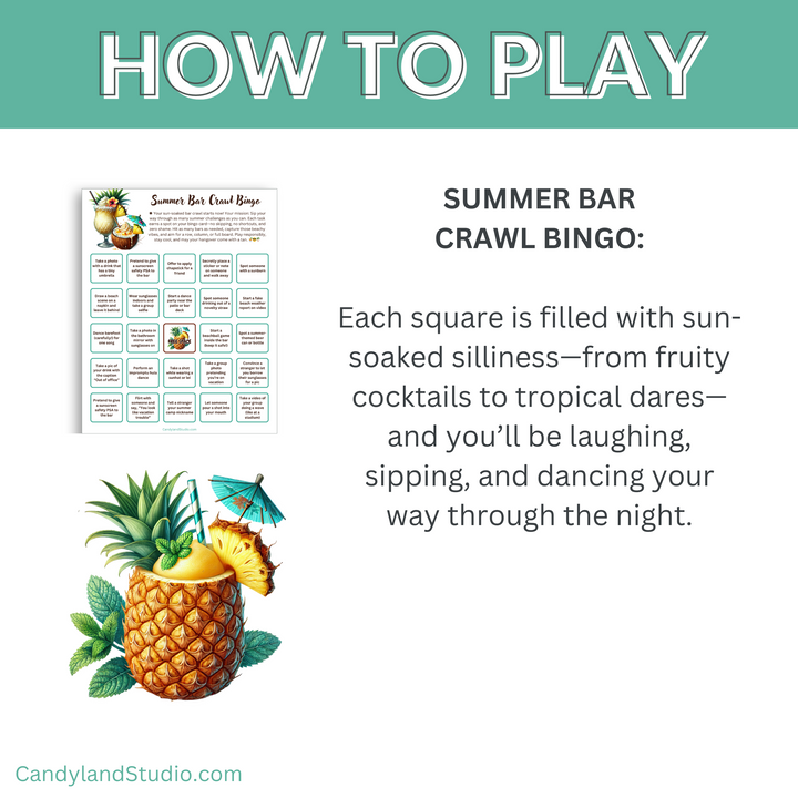 a flyer for a summer bar crawl with a picture of a pineapple in a