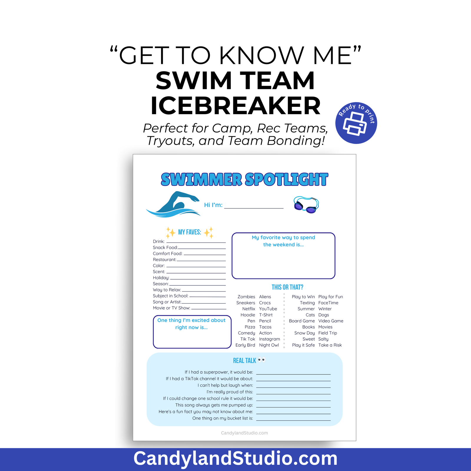 Swim Team Icebreaker