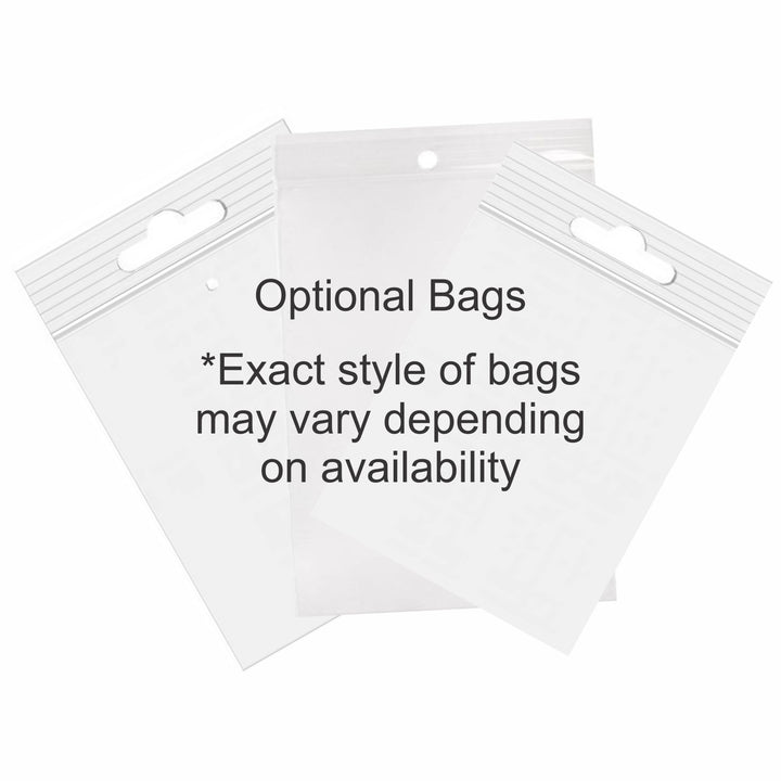 three bags with the words'exact style of bags may vary '