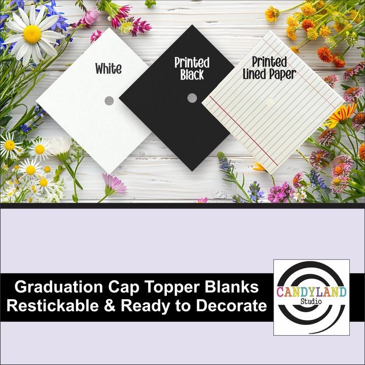 Blank Graduation Cap Toppers Ready to Decorate