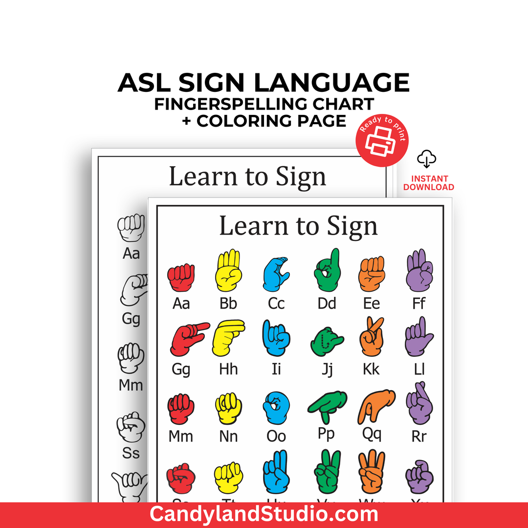 American Sign Language Color Chart Basic Sign Language Worksheets