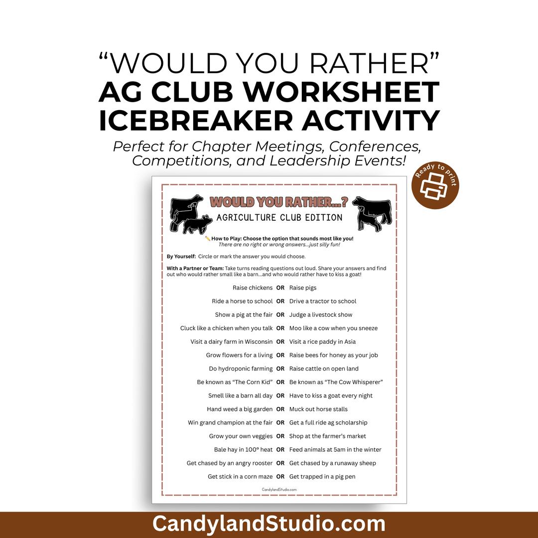 Agriculture Club Would You Rather Team Building Activity