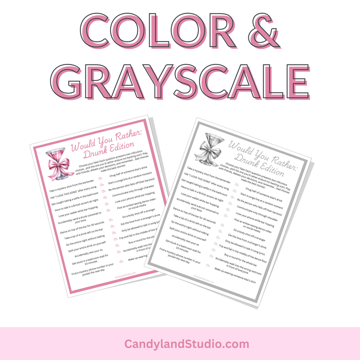 Drunk Edition Party Game – Printable Drinking Game for Bachelorette & Bar Crawl Fun