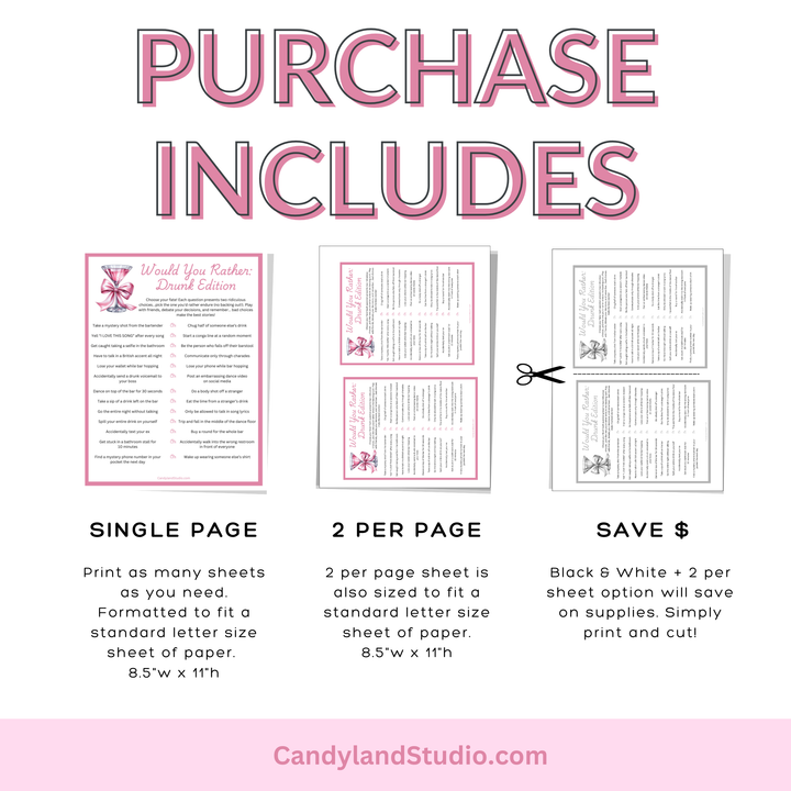 Drunk Edition Party Game – Printable Drinking Game for Bachelorette & Bar Crawl Fun